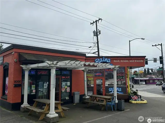 Zaina's is across from Project 9, very close by, and has the best gyros on the W.st Coast