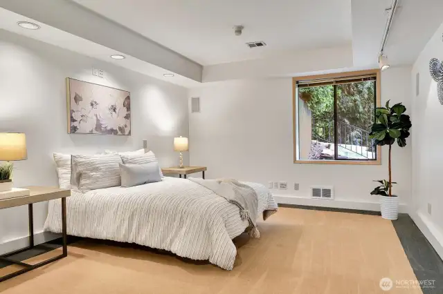 The lower level bedroom makes a wonderful guest suite as it has a kitchenette and walk-in closet.