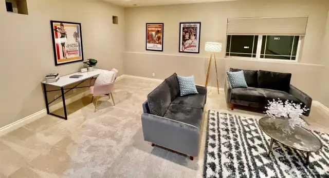 Spacious Media/Game Room on first level