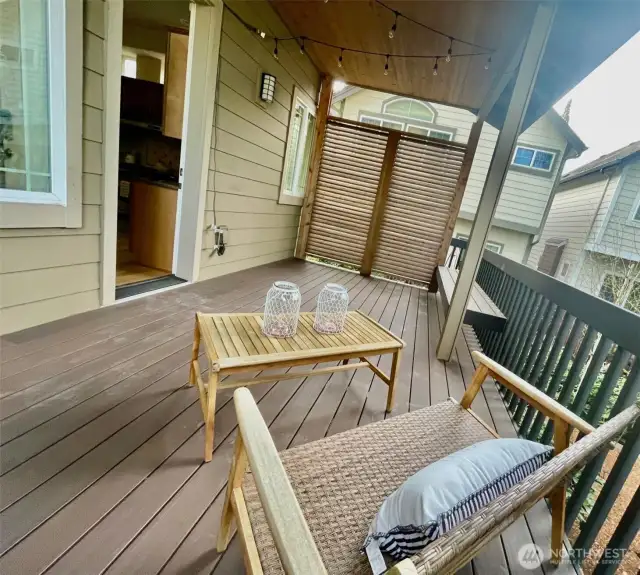 Built in Bench and privacy wall