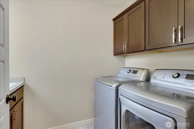 Laundry is the top of the stairs.