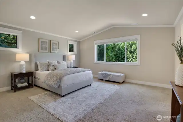 Primary with vaulted ceiling.