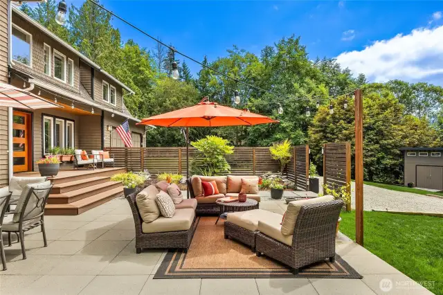 Sprawling front patio with more than enough room to spread out. The sun always shines here!