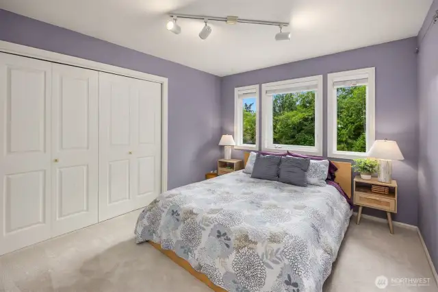 Upstairs bedroom #2 - plush carpeting, spacious closet