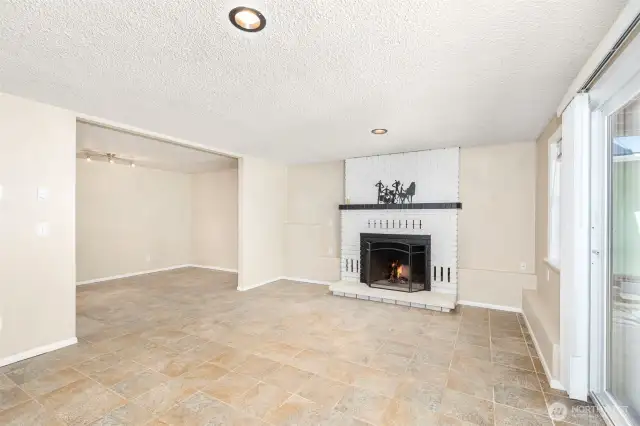 Lower Level Family Room with heated floors !