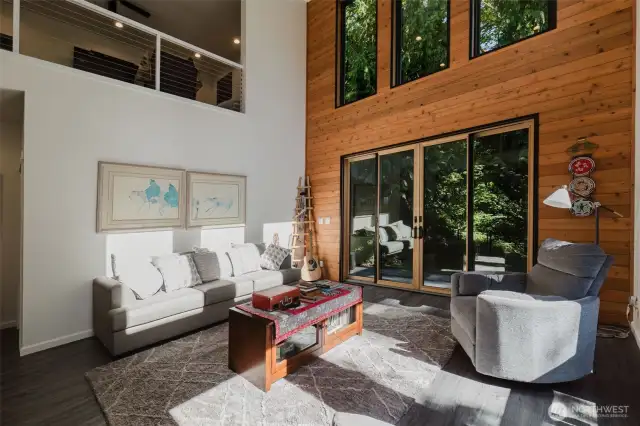The living area is flooded with natural light!