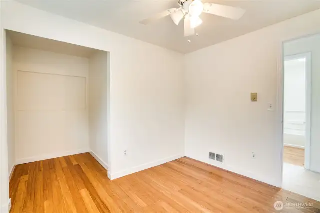 Take a look at this closet! Add in a custom shelving system and this could fit even the most expansive wardrobe!