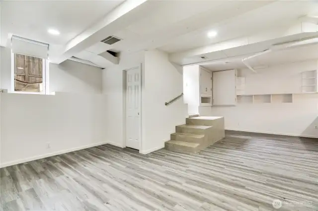 Need room for guests? This finished lower level is approximately 800 square feet and is a great space away from the rest of the home offering added privacy.