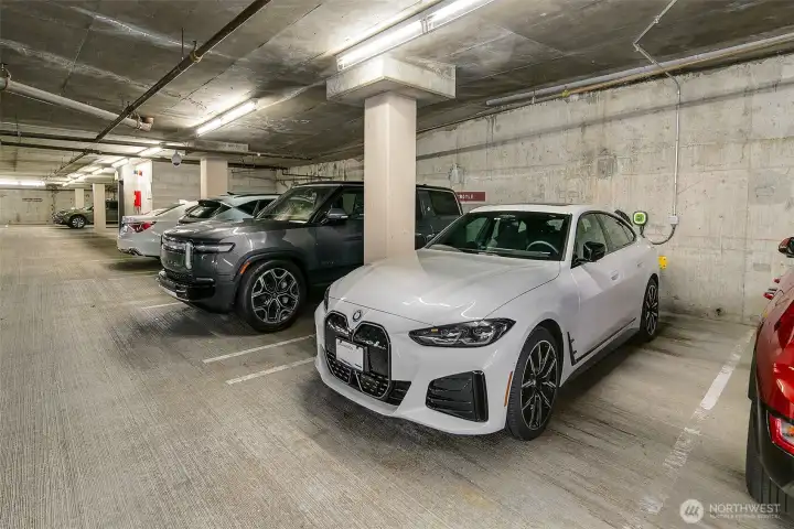 Parking Space #56 on P-1 with EV Charger