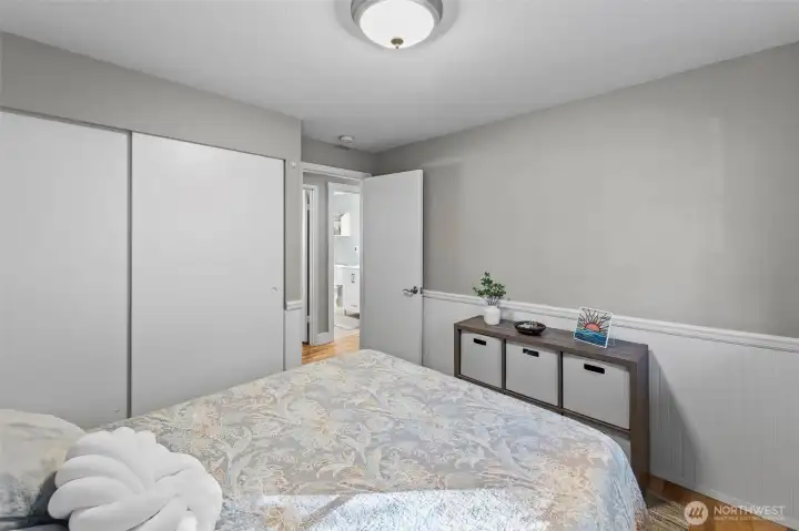 Bedroom #2 with view of closet.