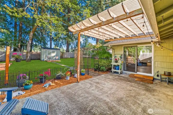 Beautiful outdoor oasis (green grass has been enhanced).