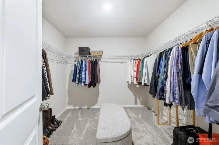 Generous sized Walk-in closet in primary