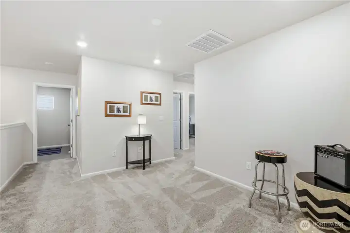 Great loft area for music, playroom or game room.