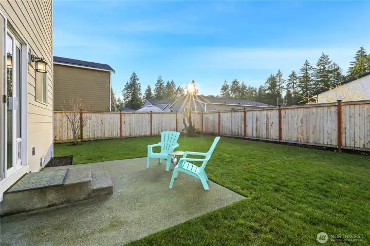 Good sized yard for kids or pets.  All fenced and landscaped.