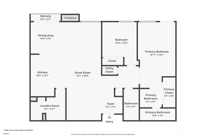 Rough estimate of floor measurement. Buyer to verify.