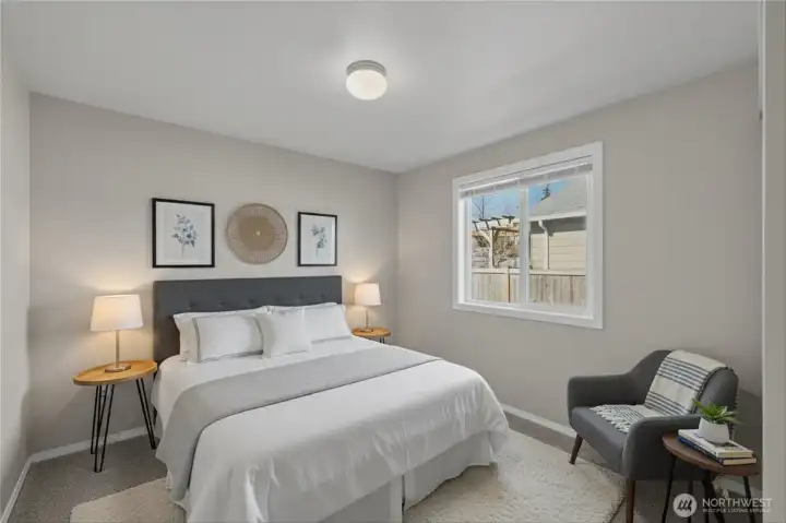 Virtually staged bedroom