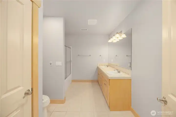 Full bath on lower level Full bath on lower level