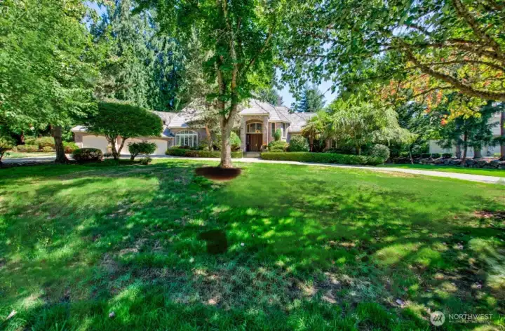 View of home with front lawn