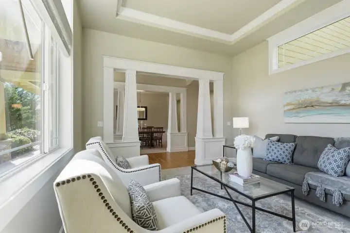 View from living room to dining room