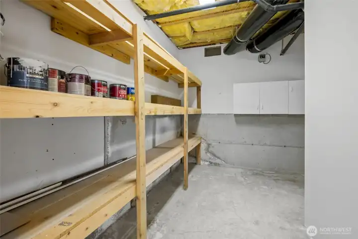 Separate storage room off worskshop
