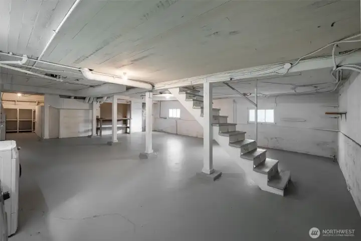 Oh the possibilities! High ceiling basement with so much space for creative use. Oh the possibilities! High ceiling basement with so much space for creative use.