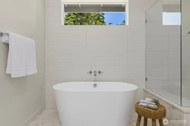 Unwind in the soaking tub and let the day melt away in a spa-like retreat.