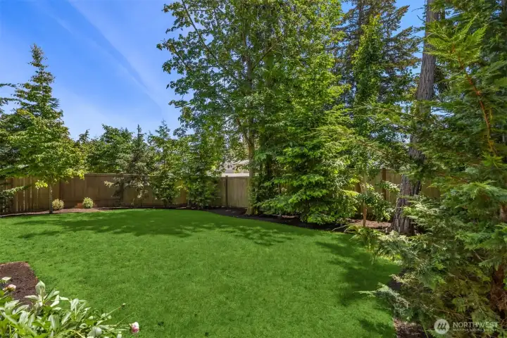 Enjoy a private, south-facing backyard filled with natural ligh.