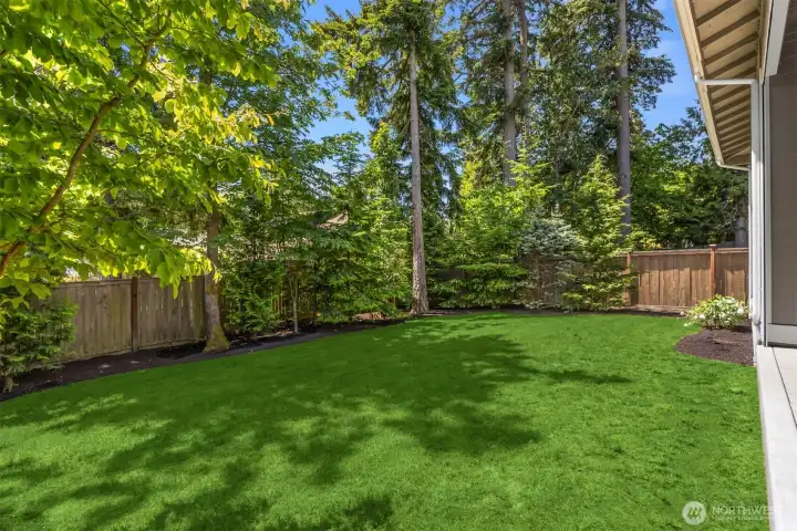 Fully fenced backyard offering privacy, and a great outdoor living space.