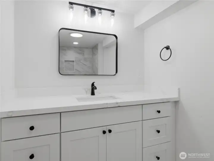 Full bathroom on the lower level