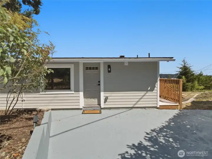 Side door and patio