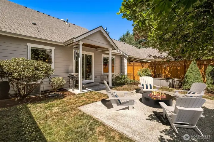 Fully Fenced Backyard with Large Patio *virtually staged*