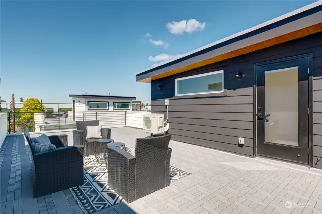 Enjoy city and territorial views from the large rooftop deck. Perfect for outdoor entertaining and relaxation.