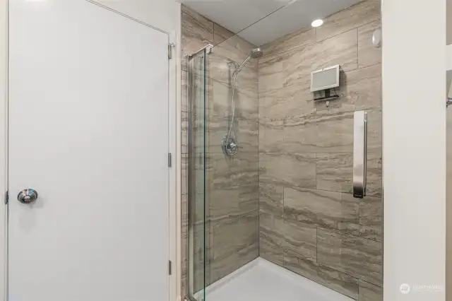Beautiful new shower in the primary bathroom!