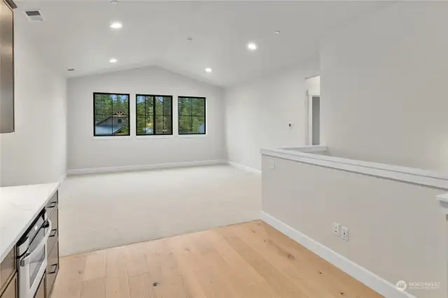 Upper level family room with Kitchenette