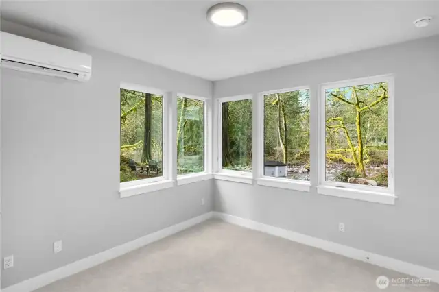 One of two downstairs bedrooms