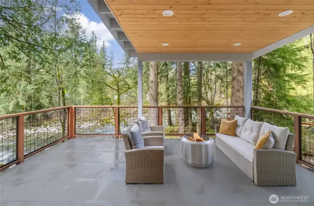 Covered Balcony with River Views - Main Floor