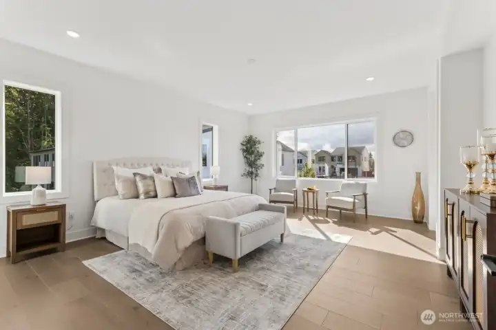 Primary suite- full of light.