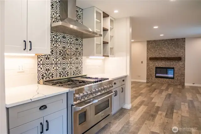 Pro griddle/range/hood setup.