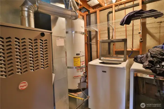 Lower-level laundry and storage.