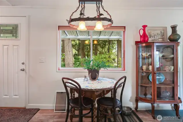 Door to back entry with covered porch