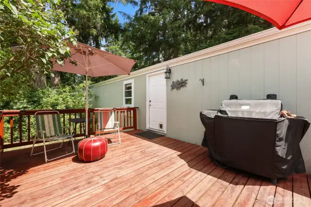 Back deck, great for relaxing.