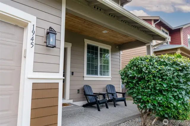 Covered front outdoor living space