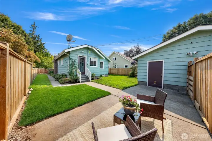 The backyard is a slice of urban paradise