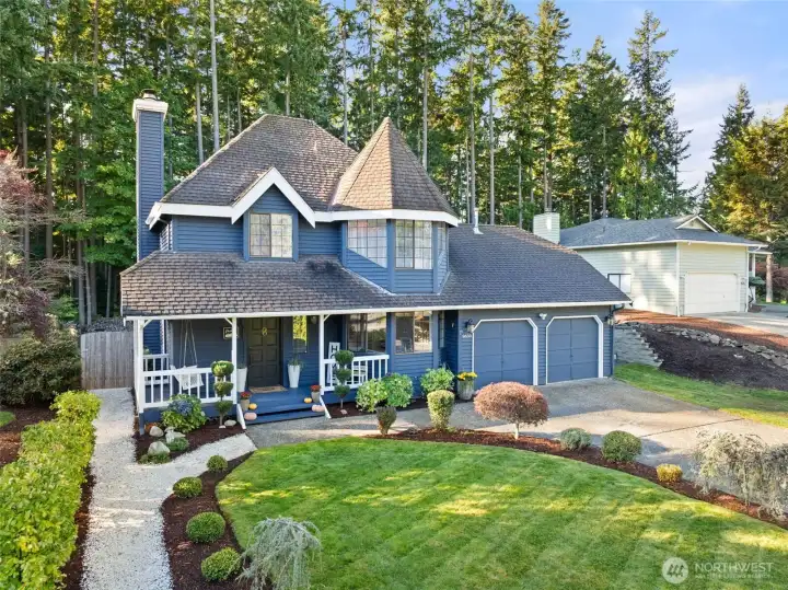 Storybook 2 story home in coveted Harbour Pointe in Mukilteo. 2 Car Garage plus room for RV or boat parking. Extensive professional landscaping promotes tranquility and peace.