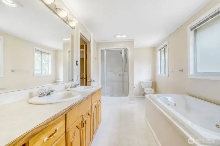 Primary bath with jetted tub