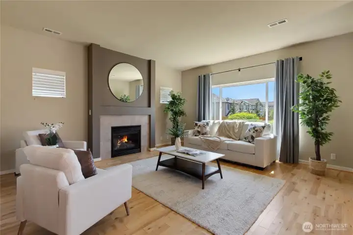 Living Room open to Kitchen & Dining