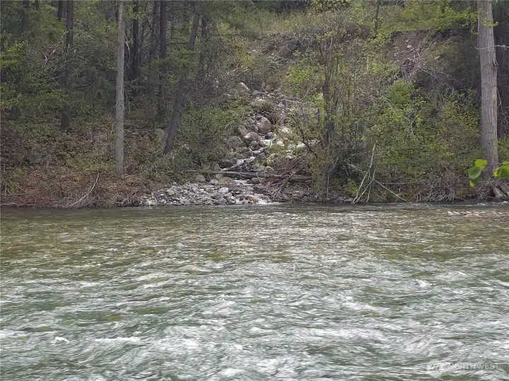 Seasonal waterfall across river from Lot 98