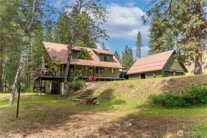 Hang out on the front lawn then stroll down to your private beach.