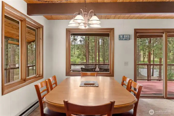 Dining room with an abundance of natural light.