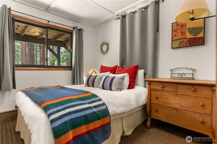 Listen to the sounds of the river from lower level bedroom.